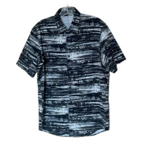 Men's Lululemon Airing Easy Short Sleeve Button Up Shirt Small Blk/White